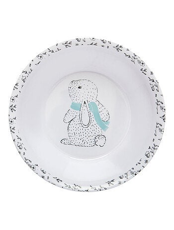 Servicio de comida para bebé en melamina Thermobaby, conejitos, motivos, 2 platos