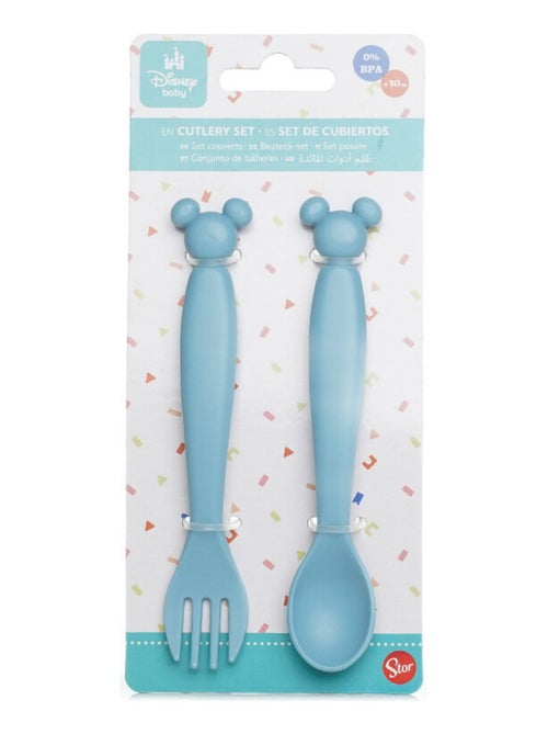 Servicio de cubiertos para bebé Disney Mickey de 2 piezas en PP Thermobaby sin BPA - Kiabi Servicio de cubiertos para bebé Disney Mickey de 2 piezas en PP Thermobaby sin BPA - Kiabi