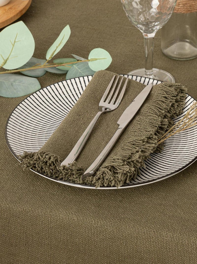 Servilleta de mesa con flecos x 2 Caqui - Kiabi