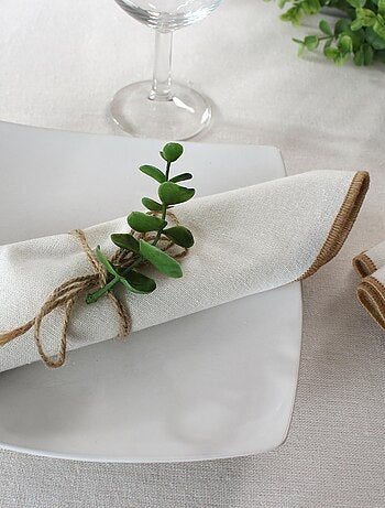 Servilleta de mesa lisa con ribete
