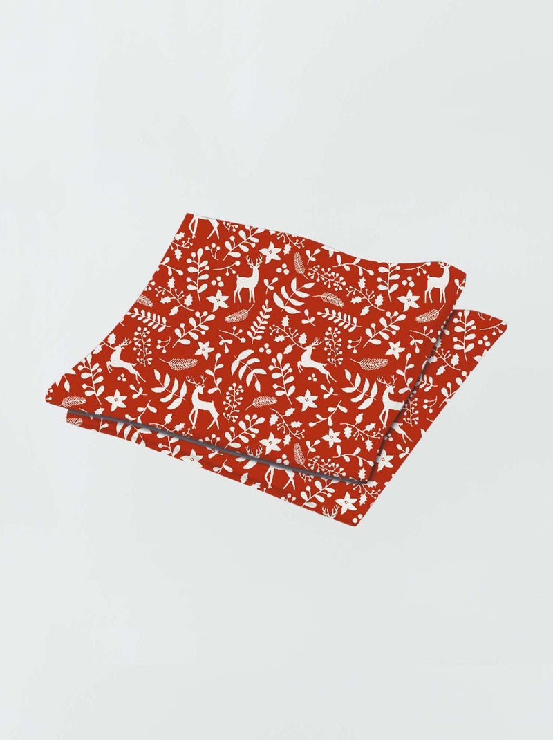 Servilleta de Navidad con ciervo - Pack de 2 ROJO - Kiabi