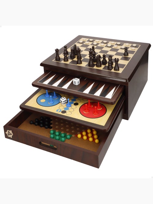 Set 10 juegos de mesa c/caja organizadora madera cb games - Kiabi