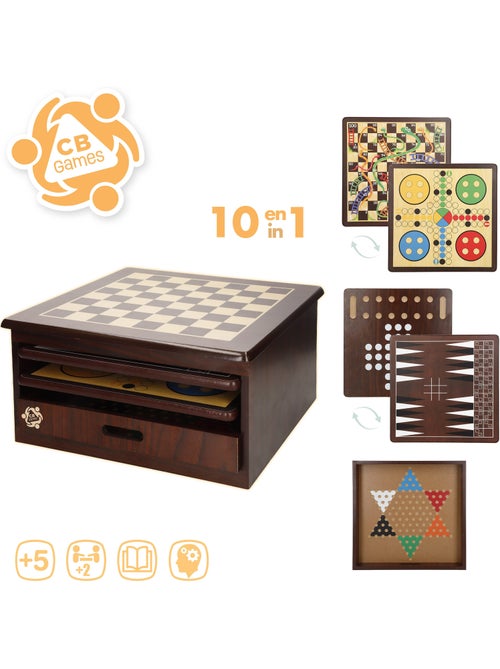 Set 10 juegos de mesa c/caja organizadora madera cb games - Kiabi