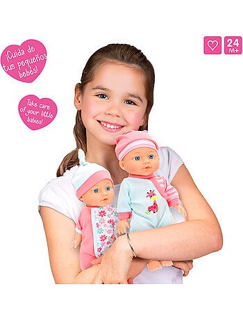 Set 2 muñecos bebé 30 cm con accesorios colorbaby's