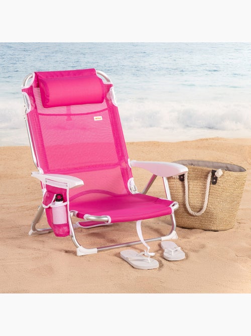 Set 2 sillas de playa baja plegables y multiposición 51x45x76 cm aktive - Kiabi