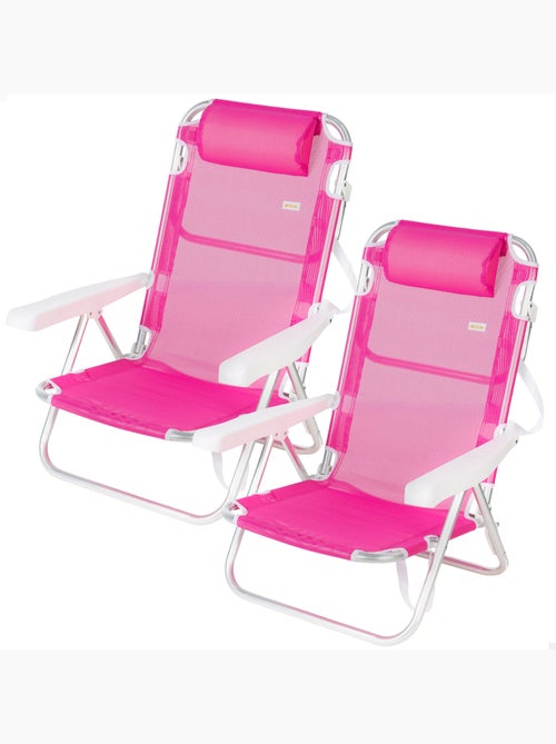Set 2 sillas playa baja multiposición 48x46x84 cm aktive - Kiabi