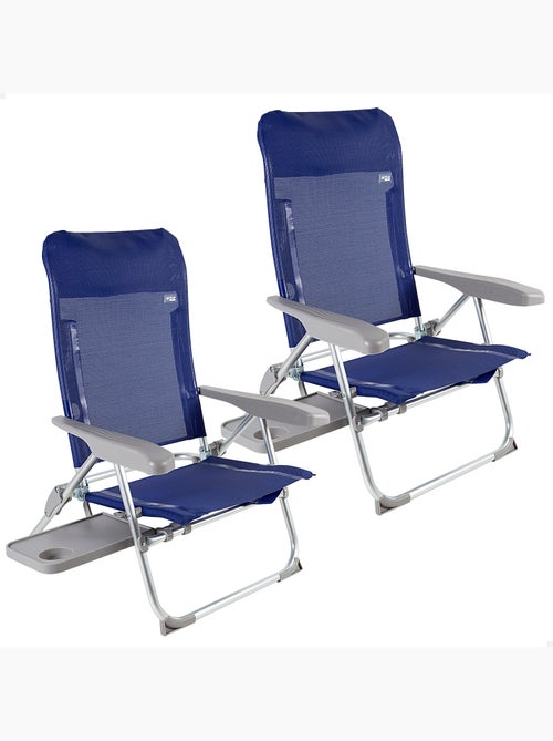 Set 2 sillas playa multiposición plegable con mesa y cojín aktive - Kiabi
