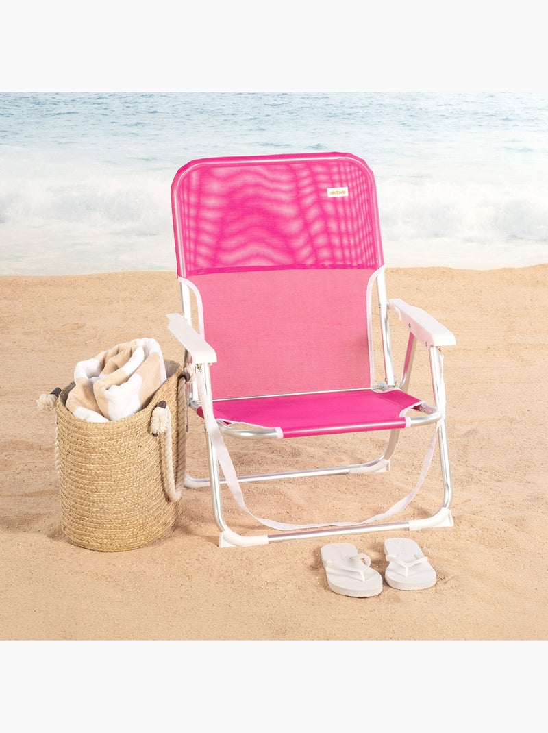 Set 2 sillas plegables de playa 44x40x72 cm con asa aktive Rosa fucsia - Kiabi