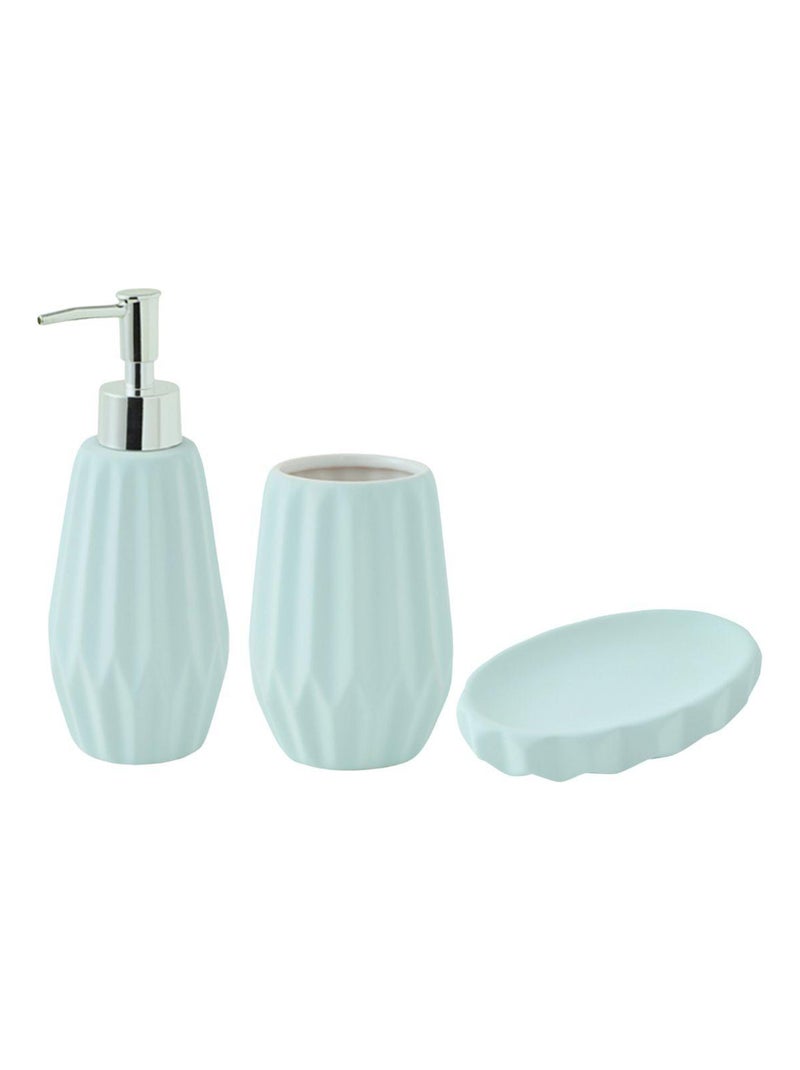 Set 3 accesorios baño cerámica FACETTE textura relieve Guy Levasseur Azul - Kiabi
