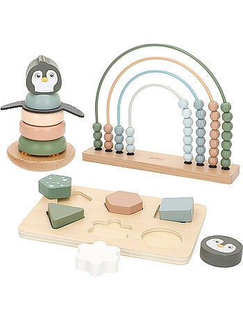 Set 3 juegos madera bebé WOOMAX