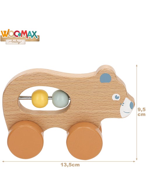 Set 4 sonajeros bebé recién nacido madera WOOMAX - Kiabi