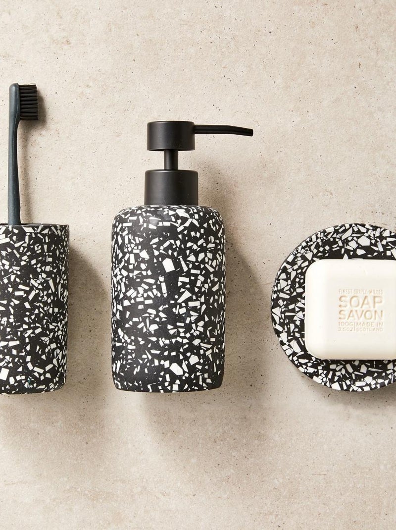 Set accesorios baño terrazzo 3 piezas polirresina negro Guy Levasseur Negro - Kiabi