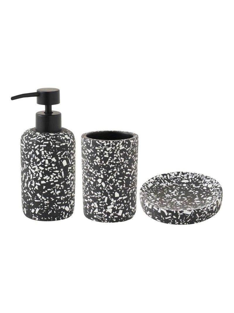 Set accesorios baño terrazzo 3 piezas polirresina negro Guy Levasseur Negro - Kiabi