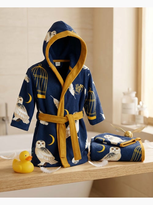 Set Albornoz Capucha + Toalla 50x100cm + Manopla Harry Potter Hedwig – 100% Poliéster - Kiabi
