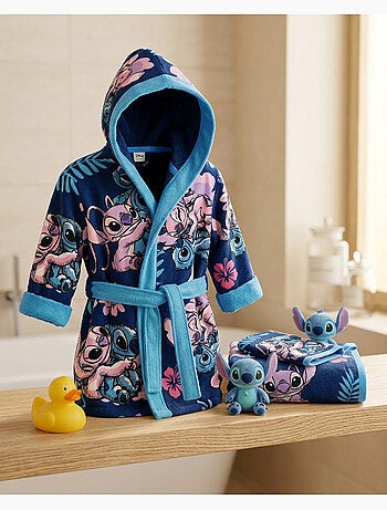 Set Albornoz + Toalla + Manopla Infantil Stitch & Angel Disney