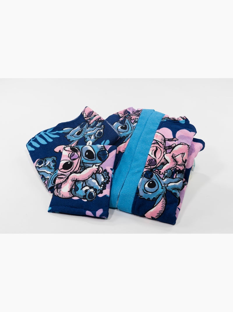 Set Albornoz + Toalla + Manopla Infantil Stitch & Angel Disney Negro Azul - Kiabi