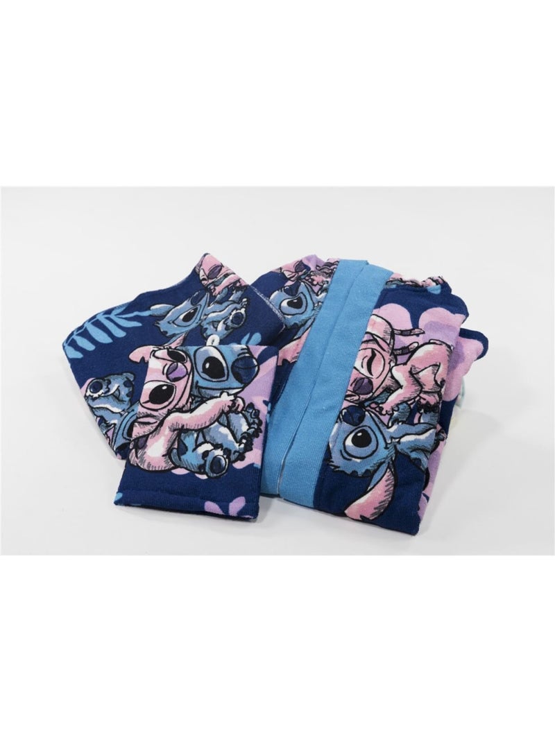 Set Albornoz + Toalla + Manopla Infantil Stitch & Angel Disney Negro Azul - Kiabi