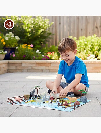 Set animales de granja con tapete y accesorios 30 pzas. Animal world