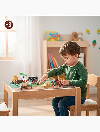 Set animales de granja con tapete y accesorios 60 pzas. Animal world