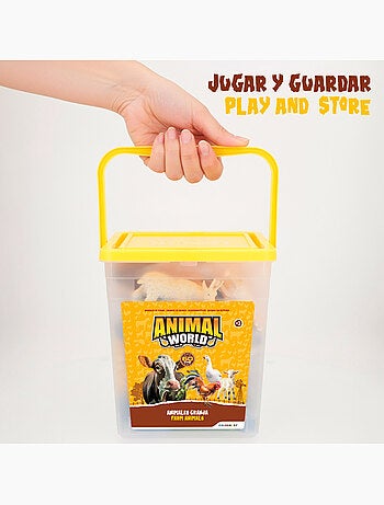 Set animales de granja con tapete y accesorios 60 pzas. Animal world