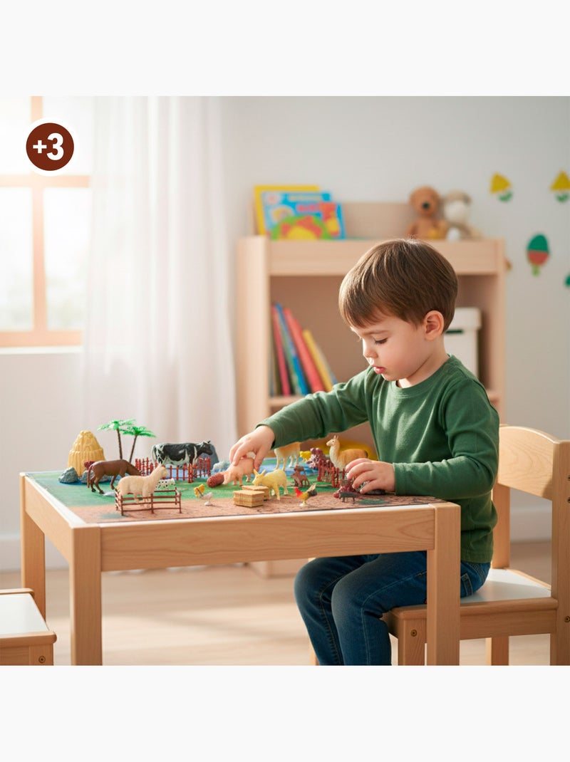 Set animales de granja con tapete y accesorios 60 pzas. Animal world N/D - Kiabi