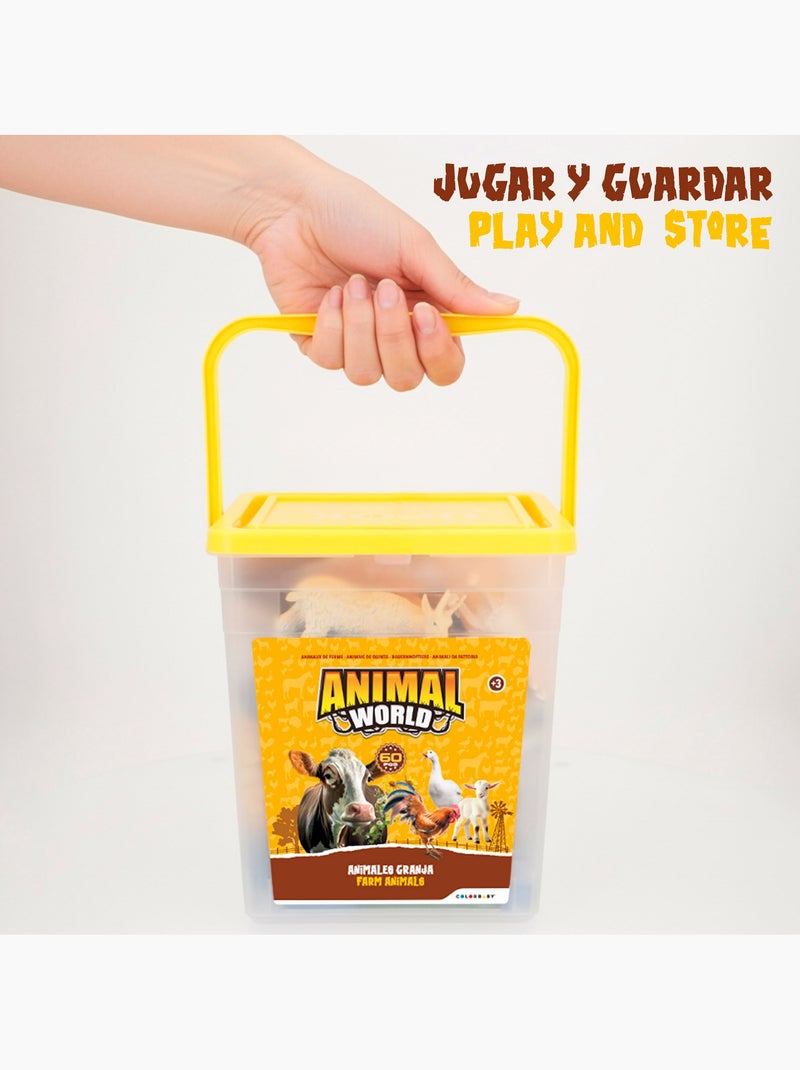 Set animales de granja con tapete y accesorios 60 pzas. Animal world N/D - Kiabi