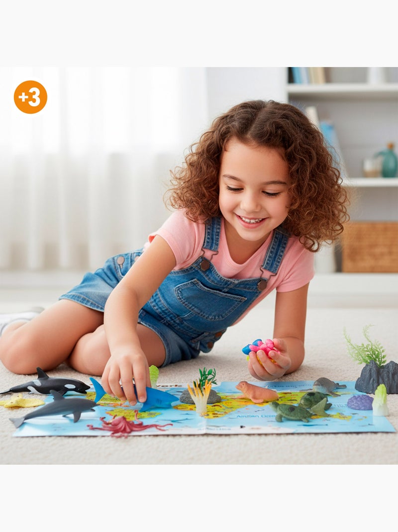 Set animales marinos con tapete y accesorios 30 pzas. Animal world N/D - Kiabi