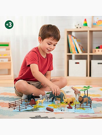 Set animales salvajes con tapete y accesorios 30 pzas. Animal world