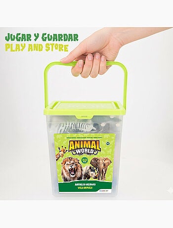 Set animales salvajes con tapete y accesorios 60 pzas. Animal world