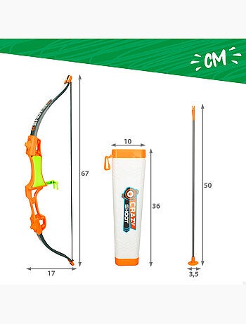 Set arco y flechas 50 cm c/dianas y funda fun area!
