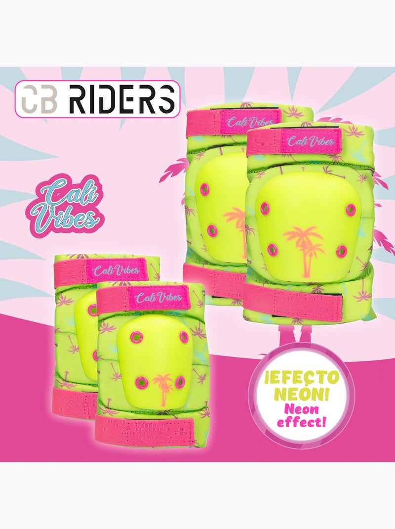 Set casco, coderas y rodilleras amarillo neón cb riders N/D - Kiabi