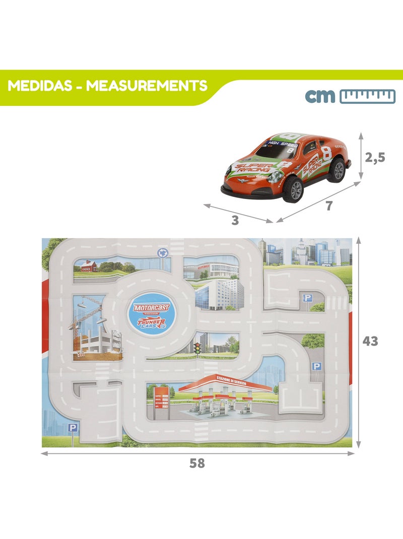 Set circuito ciudad con vehículos fricción 1:87 y señales de tráfico speed & go N/D - Kiabi