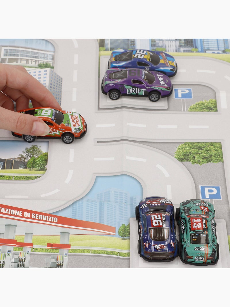 Set circuito ciudad con vehículos fricción 1:87 y señales de tráfico speed & go N/D - Kiabi
