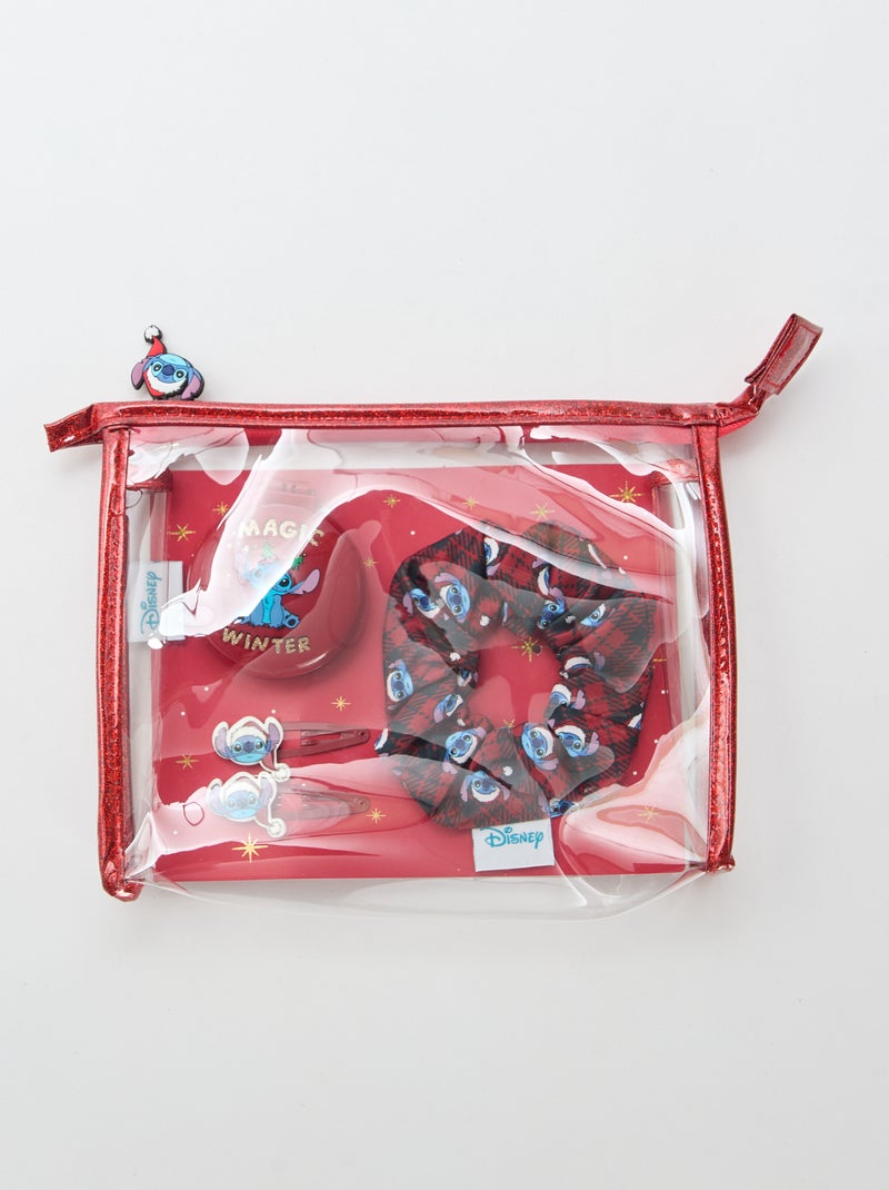 Set coletero + pinza de pelo + cepillo 'Disney' 'Stitch' Rojo - Kiabi