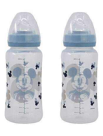 Set de 2 biberones Disney Baby Mickey Mouse de 360 ml de silicona anti-cólicos
