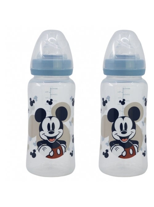 Set de 2 biberones Disney Baby Mickey Mouse de 360 ml de silicona anti-cólicos - Kiabi