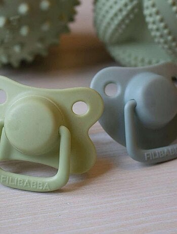 Set de 2 chupetes anatómicos de silicona 0-6m | Filibabba