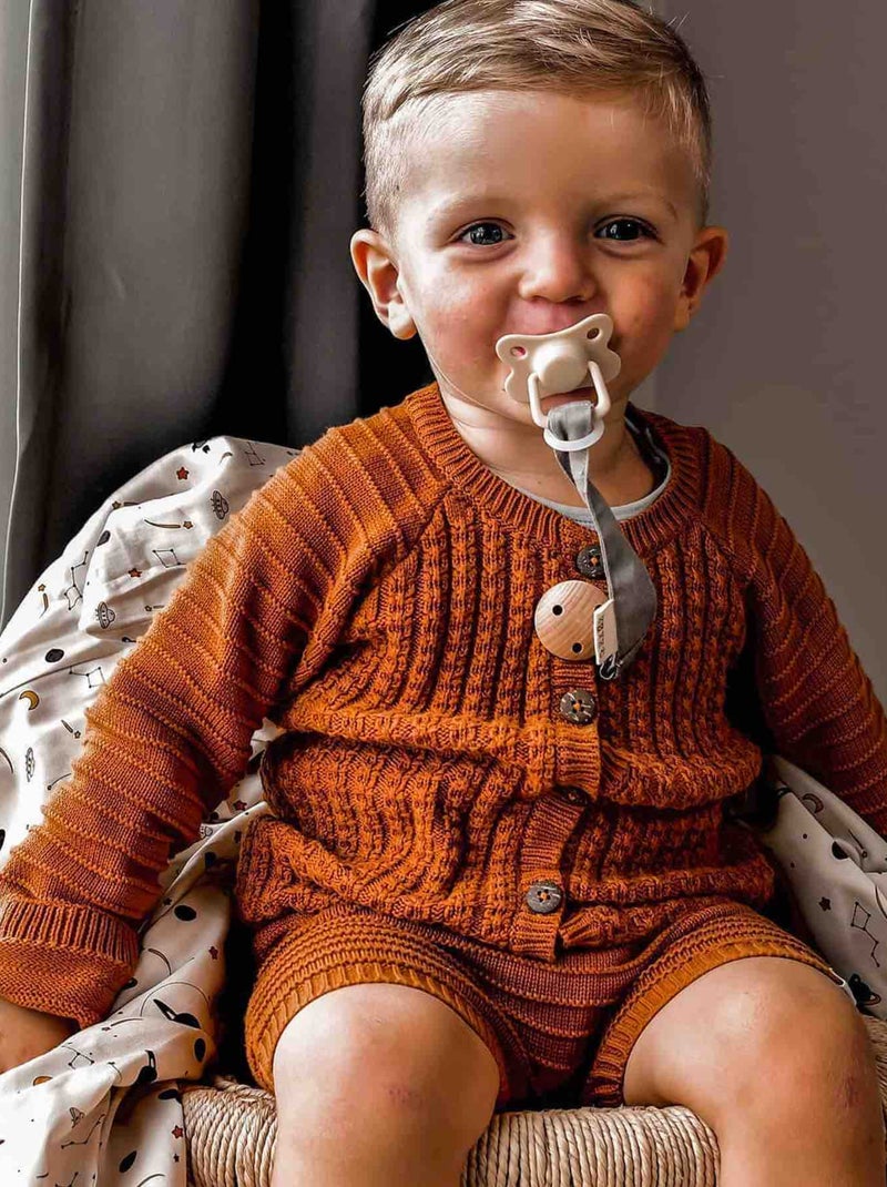 Set de 2 chupetes anatómicos de silicona 0-6m | Filibabba Marrón - Kiabi