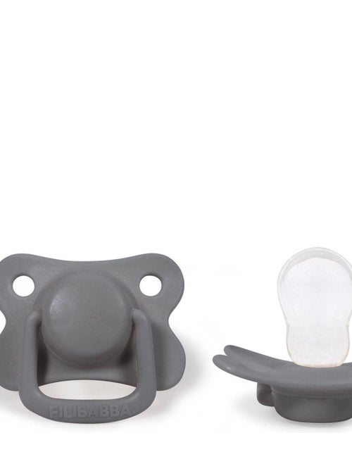Set de 2 chupetes anatómicos de silicona 6 meses y más | Filibabba - Kiabi