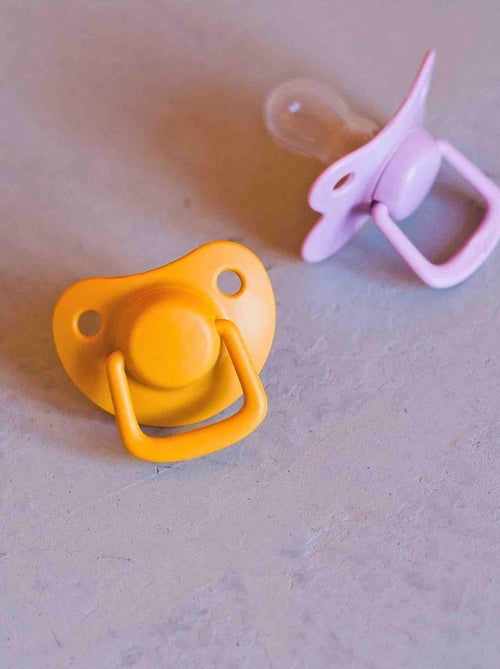 Set de 2 chupetes anatómicos de silicona 6 meses y más | Filibabba - Kiabi