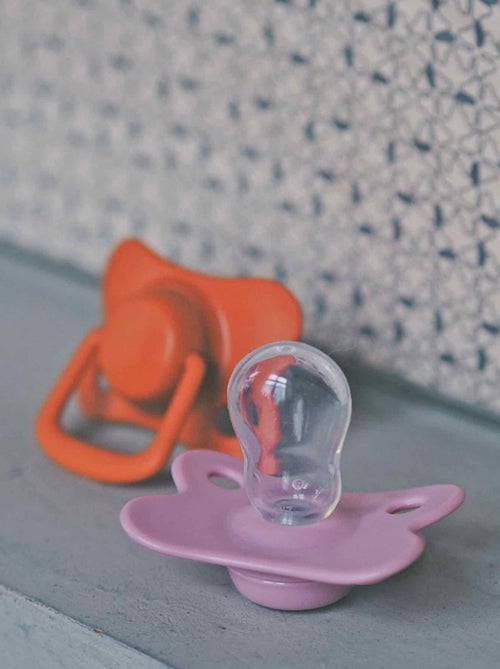 Set de 2 chupetes anatómicos de silicona 6 meses y más | Filibabba - Kiabi