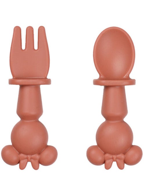 Set de 2 cubiertos de silicona Thermobaby Minnie Baby cuchara y tenedor - Kiabi