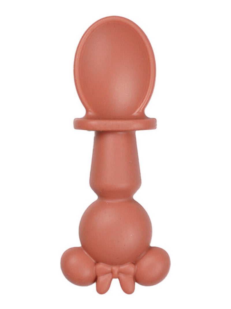 Set de 2 cubiertos de silicona Thermobaby Minnie Baby cuchara y tenedor Rosa - Kiabi