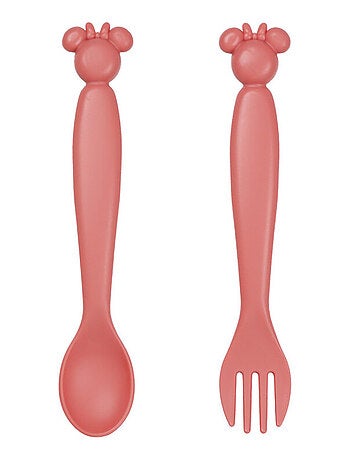 Set de 2 cubiertos infantiles minnie thermobaby de plástico sin bpa