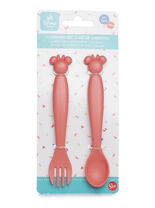 Set de 2 cubiertos infantiles Minnie Thermobaby de plástico sin BPA - Kiabi