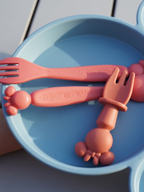 Set de 2 cubiertos infantiles Minnie Thermobaby de plástico sin BPA - Kiabi Set de 2 cubiertos infantiles Minnie Thermobaby de plástico sin BPA - Kiabi