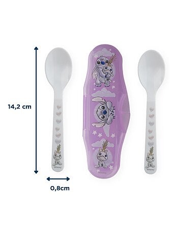 Set de 2 cucharas para bebé Disney Lilo & Stitch con estuche de transporte
