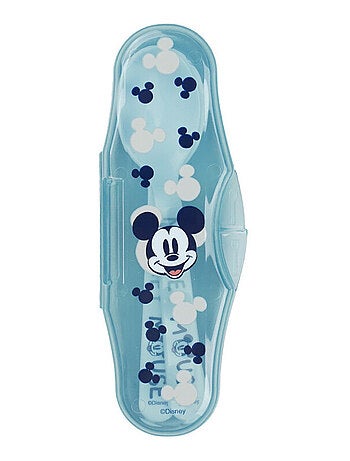 Set de 2 cucharas para bebé Mickey Mouse Thermobaby con estuche de transporte
