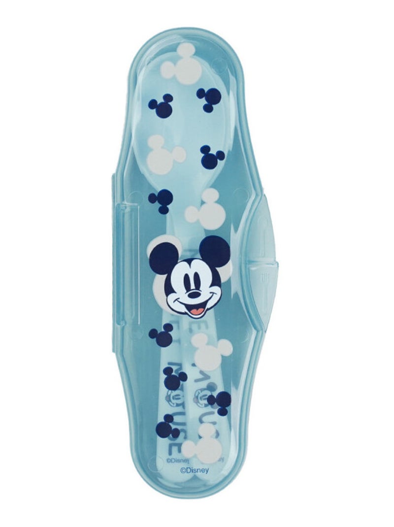 Set de 2 cucharas para bebé Mickey Mouse Thermobaby con estuche de transporte Azul - Kiabi