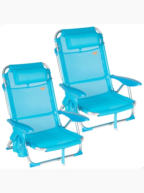 Set de 2 sillas de playa baja plegables multiposición 51x45x76 cm aktive - Kiabi
